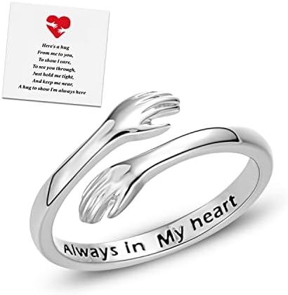 Amazon.com: RINHOO FRIENDSHIP Hug Rings for Women Silver Hugging