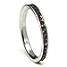 316L Stainless Steel Maroon Cubic Zirconia CZ Eternity Wedding 3MM Band Ring