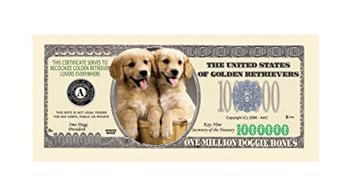 Set of 25 - Golden Retriever Dog Million Dollar Bill