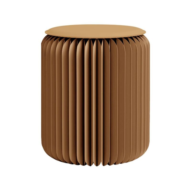 Photo 1 of Home Furniture Modern Design Accordion Portable Folding Paper Stool Kraft Paper Relaxing Multifunction Round Foot Stool Side table-Fashion Paper Design Ideal for School Living Dining Room (Brown)