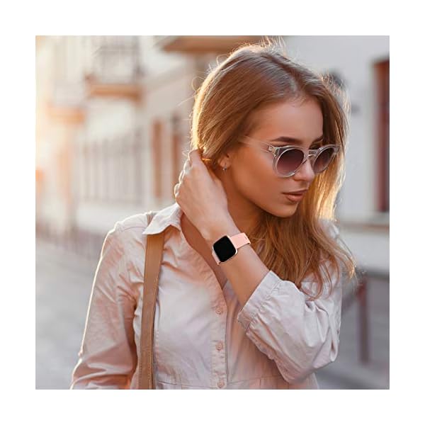 Ouwegaga Pack 4 Silicone Strap Compatible with Fitbit Versa Strap/Fitbit Versa 2 Strap, Replacement Sport Wrist Strap for Fitbit Versa 2/Versa/Versa Lite, Women & Men Small Large - Image 4