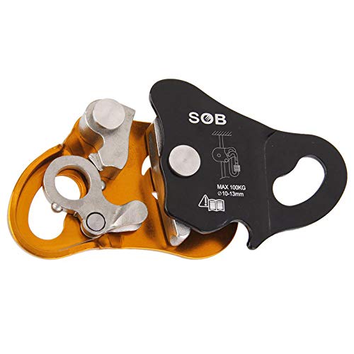 Nrpfell Magnesium-Aluminum Alloy Rope Self-Locking Device, Rope Grabber, Rock Climbing Protection Pendant