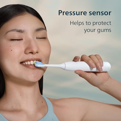 Philips Sonicare 5950 Series Electric Toothbrush, with Pressure Sensor, for Sensitive Gums, 6 Brushing Settings, SmarTimer, BrushPacer, 21-day Runtime, Travel Case, White, HX7130/03