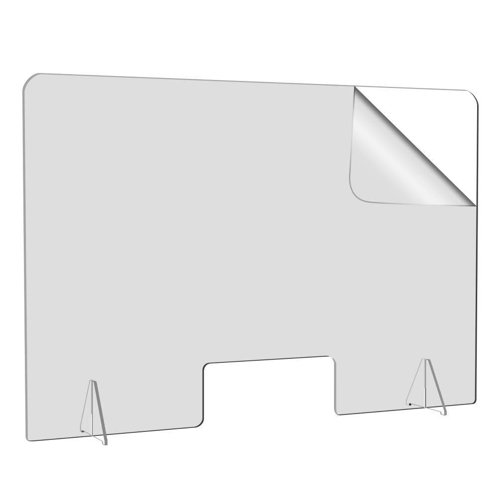 Buy 48"W32"H Plexiglass Barrier for Counter and Desk, Plastic Large