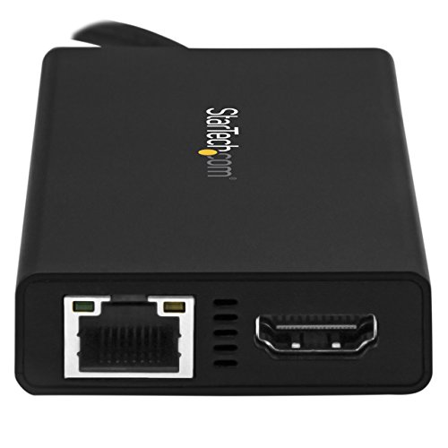 StarTech.com USB C Multiport Adapter - with Power Delivery (USB PD)- USB C to Gigabit Ethernet / 4K HDMI / USB 3.0 Hub