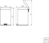 Tramontina 3L Pedal Bin Stainless Steel with Lid Bathroom Waste 17cm view 8