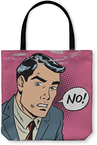 Gear New Shoulder Tote Hand Bag, Man Says No Pop Art Comics Retro Style Halftone, 5775652GN