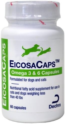 Dechra EicosaCaps (Omega 3 6 C Capsules ) Up To 40lbs 60 Caps by EicosaCaps