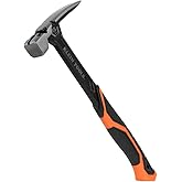 Klein Tools H80918S Smooth Face Framing Hammer with Straight Claw, 18-Ounce | Forged Steel, Magnetic Nail Starter and Extra-Large Squared Strike Face