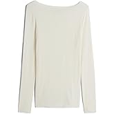 Intimissimi Woman's Sheer Boat Neck Modal Cashmere Ultralight Top