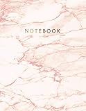 Notebook: Pretty pink marble with bronze lettering; great for journaling, writing, taking notes | 150 College-ruled lined pages 8.5 x 11 (Pink marble collection) by Paper Juice