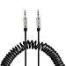 AGPtEK 3.5mm Coiled Audio Cable / Auxiliary Cable / AUX Cord (4.9ft / 1.5m)with Gold Plated Connectors for MP3 Players, Headphones, iPods, iPhones, iPads, Home / Car Stereos and More (Black)