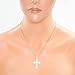Honolulu Jewelry Company Sterling Silver Plumeria Cross CZ Necklace Pendant with 18