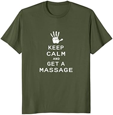 Mens Keep Calm and Get A Massage Vintage T-Shirt XL Olive