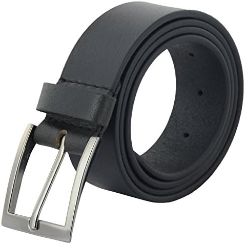 Men’s Full Grain Leather Belt - Genuine Handmade Wide Leather Belt – 35mm - 117 (40, Black)