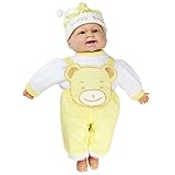 Meiyie 20-inch Soft Body Baby Doll Smile Cuddle Play Doll,in Yellow Stripe Overall