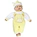 Meiyie 20-inch Soft Body Baby Doll Smile Cuddle Play Doll,in Yellow Stripe Overall