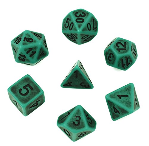 Hengda dice polyhedral dnd dice green ancient dice set for dungeo…