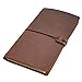 Refillable Leather Travelers Notebook - Standard Size Travel Journal with Lined Insert, 8.5 x 4.5 Inches, Brown