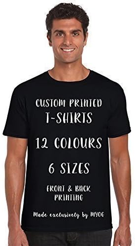 MYOG T-Shirts, Personalised Tees, Front & Back Print, Great for Gifts, Workwear, Uniform & Events! (12 Colours)