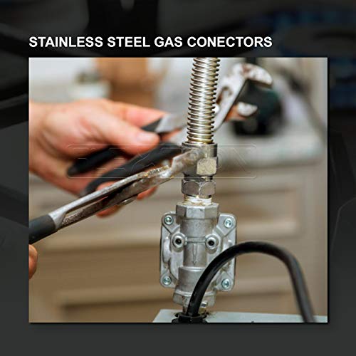 Flextron FTGC-SS38-18H Flexible Gas Line, Gas Pipe Connector With 1/2 in. Outer Diameter and 3/8 in. Inside Diameter; 3/8 in. FIP x 3/8 in FIP Fittings; Uncoated Stainless Steel Gas Hose 18 in. Long - Thumbnail 4