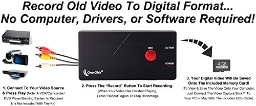 ClearClick-Video-Capture-Stick-USB-Video-Grabber-Device-To-Record-From-VCR-VHS-Tapes-Hi8-Camcorder-DVD-More