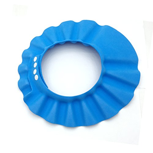 YETOOME Baby Bath Visor and Shower Cap - Safe Shampoo Shower Bathing Protection Bath Cap Soft Adjustable Visor Hat for Children Toddler Baby Kids (Blue) - Thumbnail 2