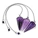 Top Plaza 4 Pcs Natural Amethyst Crystal Dowsing Point Pendants Divination Metaphysical Chakra Healing Balancing Pendulum