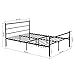 GreenForest Bed Frame Full Size, Metal Two Headboards 10 Legs Mattress Foundation Black Platform Box Spring Replacement Boys Kids Adult B