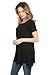 Frumos Womens Short Sleeve Comfy Loose Fit Long Tunic Top IT-Black X-Large