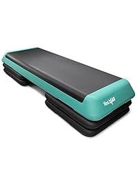 Yes4all ajustable step para aeróbica, plataforma con 4 levantadores, tamaño para club deportivo, stepper para ejercicios que se ajusta 4, 6, 8 pulgadas