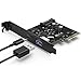 QICENT PCI USB C Express Card with USB3.1, Type C 2 Ports Superspeed Up to 10 Gbps and 15-Pin Power Connector for Windows 7/8/8.1/10 Above & Linux Kernal