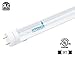Hyperikon T8 T10 T12 2ft LED Bulbs, Fluorescent Replacement Tube, Dual-End Powered, 8W (25W Equiv.), 5000K, Clear, 1150 Lumens, Shatterproof, Shop Light for Kitchen, Garage, Warehouse - Pack of 12