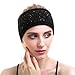 Women Knit Headband - Sport Wool Headbands Cashmere Yoga Headwear Head Wrap Ear Warmer (Black)