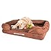 The Dog’s Bed Orthopedic Dog Bed Large Brown Plush 36x27, Premium Memory Foam, Pain Relief: Arthritis, Hip & Elbow Dysplasia, Post Surgery, Lameness, Supportive, Calming, Waterproof Washable Cover