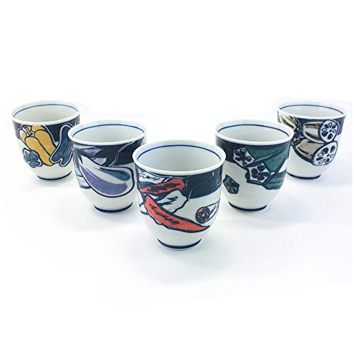Yamakiikai Mino ware(minoyaki) Japanese tea cup yunomi φ2.95" x H3.15" Cool Design (Lotus root)