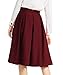Yige Women's High Waisted A line Skirt Skater Pleated Full Midi Skirt Wind Red US8