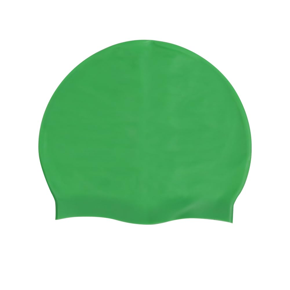 HYCOPROT Kids Swimming Cap 100% Silicone Swimming Hats for Boys And Girls Comfortable And Elastic Waterproof Swim Caps,Elastic Swim Hat For Long Hair And Short Hair (Green) — image 1
