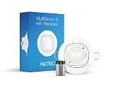 Aeotec Multisensor 6 & Ceiling Recessor, Z-Wave Plus 6-in-1 Motion, Temperature, Humidity, Light, UV, Vibration Sensor, Battery Included