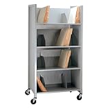 Buddy Products Four Tier Medical File Folder Cart, Steel, 16 x 50.375 x 26 Inches, Platinum (5429-32)