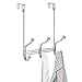 mDesign Decorative Over Door 6 Hook Steel Storage Organizer Rack for Coats, Hoodies, Hats, Scarves, Purses, Leashes, Bath Towels, Robes, Clothing - Satin