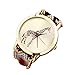 Shensee Cute Simple Giraffe Pattern Weaved Rope Band Bracelet Quartz Dial Watch Black Brown