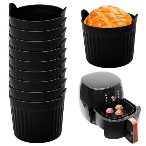 Narosebe 10 Stk Silikon Eierform Für Heißluftfritteuse Auflaufförmchen Silikonform Heißluftfritteuse Korb Luftfritteuse Silikon Topf Airfryer Silikonform Eier Antihaft Muffinförmchen Airfryer Zubehör