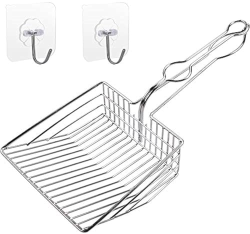 Photo 1 of Qualiall All Metal Litter Scoop, Solid Metal Sifter, Cat Litter Scoop Metal Jumbo, Cat Urine Scoop, Litter Scooper with Holder, Litter Scooper Holder, Jumbo Cat Litter Scoop Sifter Scooper Holder