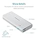 ROMOSS Sense 4 10400mAh Power Bank, 2-Port External Battery Packs Portable Charger with 2.1A / 1A Output Power LED Indicator for iPhone 7 / 7Plus, iPad, Samsung Galaxy S7 and More - White