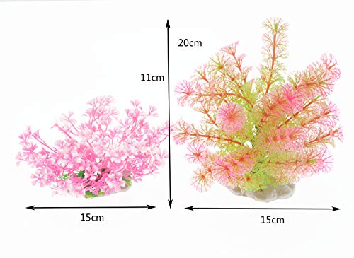 kakamono Aquarium Decor Fish Tank Artificial Plastic Plants Fish Tank Decoration Vivid Simulation Plant Creature Aquarium Landscape (Plants 2pcs)
