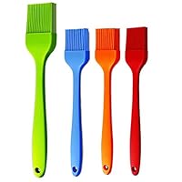 Basting Brush Silicone Pastry Baking Brush BBQ Sauce Marinade Meat Glazing Oil Brush Heat Resistant, Kitchen Cooking Baste Pastries Cakes Meat Desserts (Basting Brush - 4Pack)