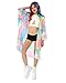 iHeartRaves Rainbow Tie Dye Loose Kimono Cover Up (One Size)