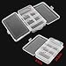MUXSAM Double Sided Storage Organizer Container with Dividers, 1-Pack Jewelry Box Case 5.6x3.3in for Craft Beads Makeup Rings Earrings Necklace Fishing Tackles Screws (Plastic Front 4 + Back 6 Grids)