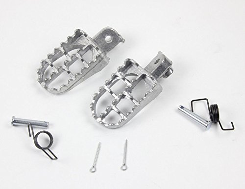 Ocamo Foot Pegs Pedals for Yamaha TW200 PW50 PW80 Pit Dirt Bike SSR SDG Footrests Silver